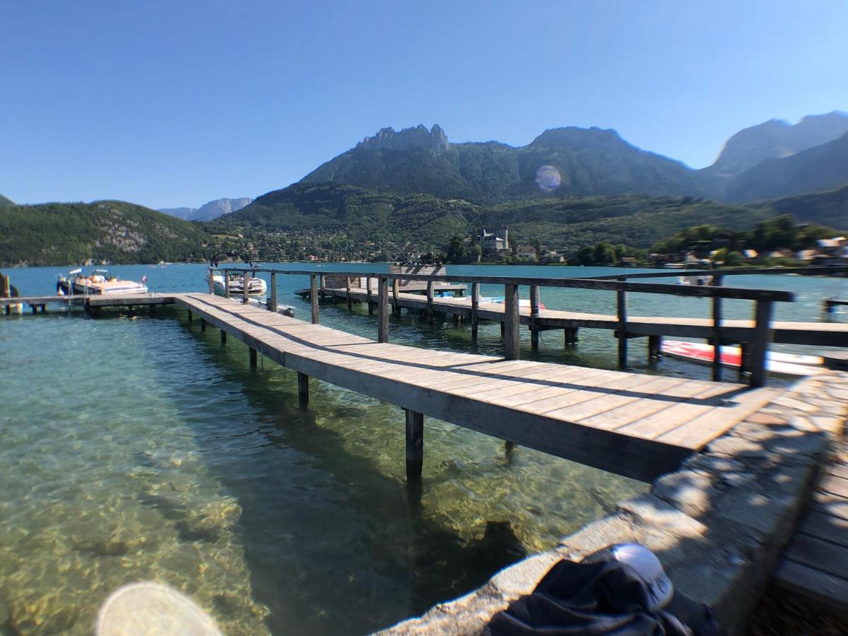 Logement Atypique Avec Vue Unique Panoramique Sur Le Lac D'Annecy, Dans Une Residence Avec Plage Et Ponton Privee Sur La Commune De Duingt Zewnętrze zdjęcie